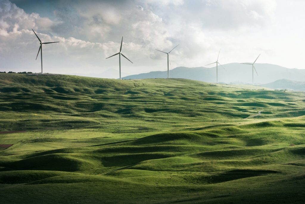 Image of a wind farm to illustrate sustainability.