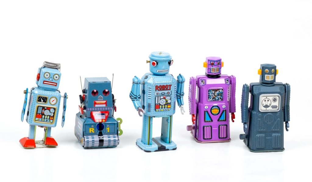 Image of several robots to show how algorithms work together.